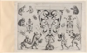 Blackwork Designs with Birds and Insects, Plate 7 from a Series of Blackwork Ornaments combined with Figures, Birds, Animals and Flowers