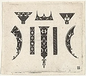 Blackwork Print with Eight Motifs