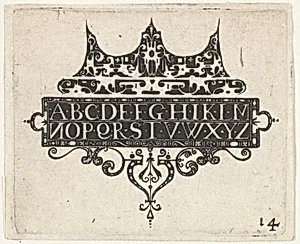 Blackwork Print with the Alphabet