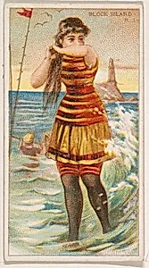 Block Island, Rhode Island, from the Surf Beauties series (N232), issued by Kinney Bros. by Kinney Brothers Tobacco Company