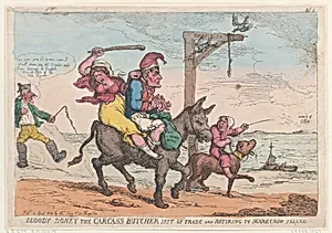 Bloody Boney the Carcass Butcher Left of Trade and Retiring to Scarecrow Island by Thomas Rowlandson|Thomas Tegg|Napoléon II, King of Rome and Duke of Reichstadt|Empress Marie Louise of France|Napoléon Bonaparte