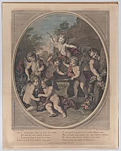 Bold satire in the depths of the forest (Satire audacieux, dans le fond des forets) by Louis Desplaces|Charles Antoine Coypel