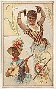 Bones and Banjo, from the Musical Instruments series (N121) issued by Duke Sons & Co. to promote Honest Long Cut Tobacco by W. Duke, Sons & Co.|Schumacher & Ettlinger