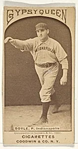 Boyle, Pitcher, Indianapolis, from the Old Judge series (N172) for Old Judge Cigarettes by Goodwin & Company