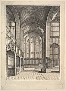 Bray's Chapel in St. George's Chapel, Windsor (from Elias Ashmole's "The Institution, Laws & Ceremonies of the most Noble Order of the Garter," London 1672) by Wenceslaus Hollar