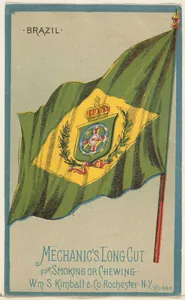 Brazil, from the National Flags series (N195) issued by Wm. S. Kimball & Co.