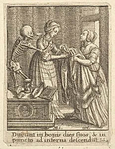 Bride, from the Dance of Death by Hans Holbein the Younger|Wenceslaus Hollar