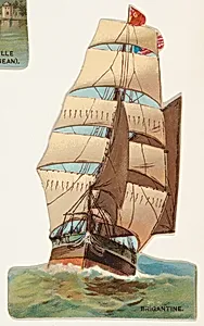 Brigantine, from the Types of Vessels series (N139) issued by Duke Sons & Co. to promote Honest Long Cut Tobacco by W. Duke, Sons & Co.|Giles|Knapp & Company