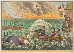 British Tars Towing the Danish Fleet into Harbour; the Broad-Bottom Leviathan trying Billy's Old Boat, and the Little Corsican tottering on the Clouds of Ambition