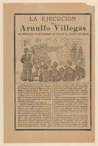 Broadsheet relating to the execution of Arnulfo Villegas in the Belen prison on 12 February 1908