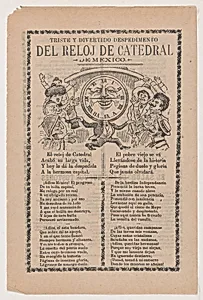 Broadsheet relating to the new clock installed in the cathedral in Mexico City in June 1905 by José Guadalupe Posada|Antonio Vanegas Arroyo