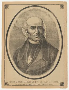 Broadsheet with portrait of Don Miguel Hidalgo y Costilla
