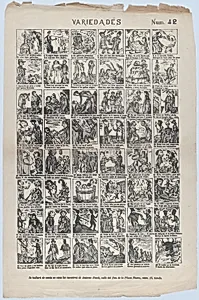 Broadside with 48 scenes of different subjects