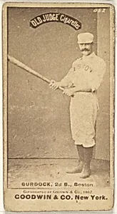 Burdock, 2nd Base, Boston, from the Old Judge series (N172) for Old Judge Cigarettes by Goodwin & Company