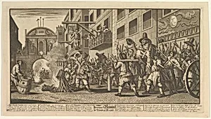 Burning the Rumps at Temple Bar (Twelve Large Illustrations for Samuel Butler's Hudibras, Plate 11) by William Hogarth|Samuel Butler