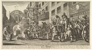 Burning the Rumps at Temple Bar (Twelve Large Illustrations for Samuel Butler's Hudibras, Plate 11)