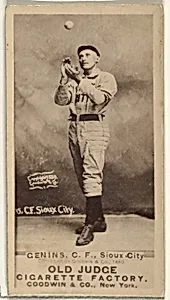 C. Frank Genins, Center Field, Sioux City Corn Huskers, from the Old Judge series (N172) for Old Judge Cigarettes by Goodwin & Company