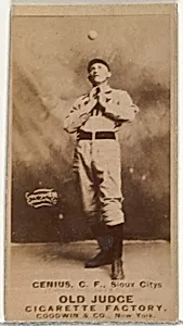C. Frank Genins, Center Field, Sioux City Corn Huskers, from the Old Judge series (N172) for Old Judge Cigarettes by Goodwin & Company