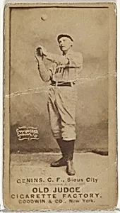 C. Frank Genins, Center Field, Sioux City Corn Huskers, from the Old Judge series (N172) for Old Judge Cigarettes by Goodwin & Company