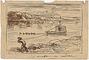 Cabin Boy Hauling the Tow-Rope or Hauling by Rope by Charles-François Daubigny