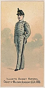 Cadet of Military Academy, United States Army, 1886, from the Military Series (N224) issued by Kinney Tobacco Company to promote Sweet Caporal Cigarettes by Kinney Brothers Tobacco Company