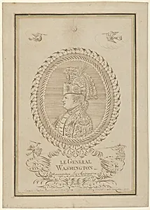 Calligraphic Profile Portrait of George Washington