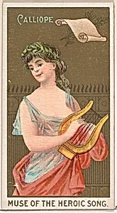 Calliope, Muse of the Heroic Song, from the Goddesses of the Greeks and Romans series (N188) issued by Wm. S. Kimball & Co. by William S. Kimball & Company|Ketterlinus Lithography Company