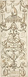 Candelabra Grotesque with a Cat by Andrés de Melgar