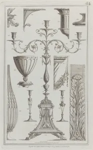 Candelabra, Vessels and Ornament, nos. 358–369, plate 54 from "Designs for Various Ornaments"