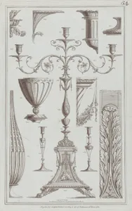 Candelabra, Vessels and Ornament, nos. 358–369, plate 54 from "Designs for Various Ornaments"