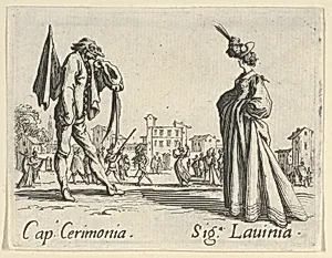 Cap. Cerimonia - Sig. Lauinia, from the Balli di Sfessania by Jacques Callot