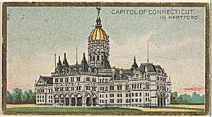 Capitol of Connecticut in Hartford, from the General Government and State Capitol Buildings series (N14) for Allen & Ginter Cigarettes Brands by Allen & Ginter|The Gast Lithograph & Engraving Company