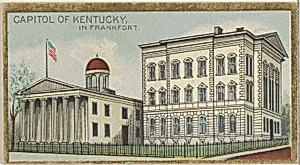 Capitol of Kentucky in Frankfort, from the General Government and State Capitol Buildings series (N14) for Allen & Ginter Cigarettes Brands by Allen & Ginter|The Gast Lithograph & Engraving Company