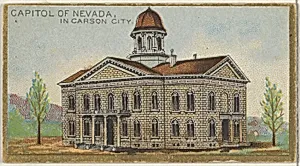Capitol of Nevada in Carson City, from the General Government and State Capitol Buildings series (N14) for Allen & Ginter Cigarettes Brands by Allen & Ginter|The Gast Lithograph & Engraving Company