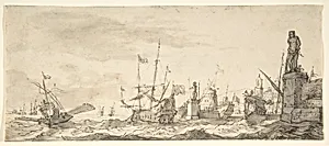 Capriccio View of a Mediterranean Port by Bonaventura Peeters I
