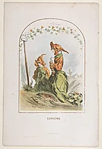 Capucine, from "Les Fleurs Animées" by Sarazin|Taxile Delord|Alphonse Karr|Gabriel de Gonet|J. J. Grandville|Charles-Michel Geoffroy