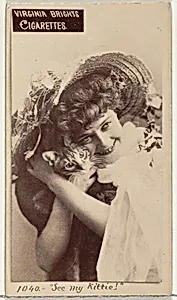 Card 1040, "See my Kittie!", from the Actors and Actresses series (N45, Type 2) for Virginia Brights Cigarettes by Allen & Ginter