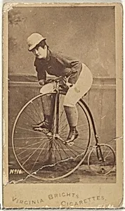 Card 16, from the Girl Cyclists series (N49) for Virginia Brights Cigarettes by Allen & Ginter