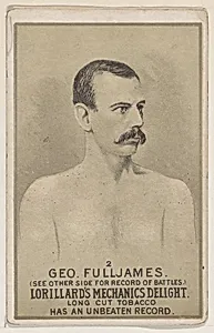 Card 2, George Fulljames, from the Prizefighters series (N269) issued by P. Lorillard Company to promote Mechanics Delight Long Cut Tobacco by Ballin & Liebler Lithography|P. Lorillard Company