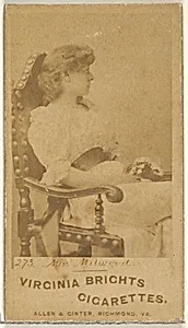 Card 273, Miss Milwood, from the Actors and Actresses series (N45, Type 1) for Virginia Brights Cigarettes by Allen & Ginter