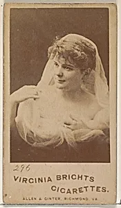 Card 296, from the Actors and Actresses series (N45, Type 5) for Virginia Brights Cigarettes by Allen & Ginter