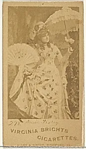 Card 298, Annie Pixley, from the Actors and Actresses series (N45, Type 1) for Virginia Brights Cigarettes by Allen & Ginter