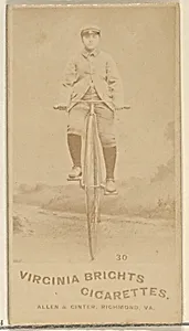 Card 30, from the Girl Cyclists series (N49) for Virginia Brights Cigarettes by Allen & Ginter