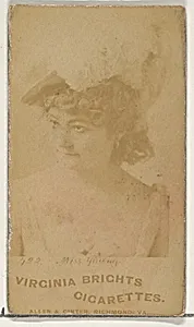 Card 422, Miss Young, from the Actors and Actresses series (N45, Type 1) for Virginia Brights Cigarettes by Allen & Ginter