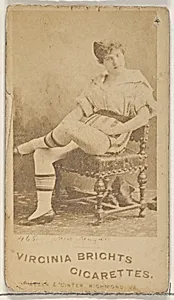 Card 465, Miss Mayall, from the Actors and Actresses series (N45, Type 5) for Virginia Brights Cigarettes by Allen & Ginter