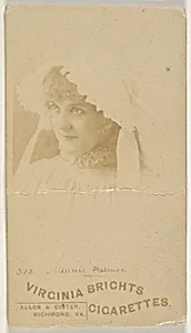 Card 515, Minnie Palmer, from the Actors and Actresses series (N45, Type 6) for Virginia Brights Cigarettes by Allen & Ginter
