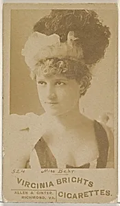 Card 524, Miss Behr, from the Actors and Actresses series (N45, Type 6) for Virginia Brights Cigarettes by Allen & Ginter