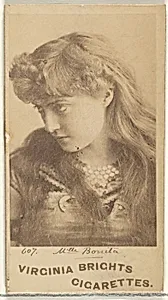 Card 607, Mlle. Bonita, from the Actors and Actresses series (N45, Type 1) for Virginia Brights Cigarettes by Allen & Ginter