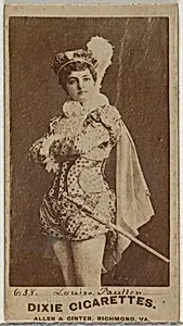 Card 638, Louise Paullin, from the Actors and Actresses series (N45, Type 7) for Dixie Cigarettes by Allen & Ginter