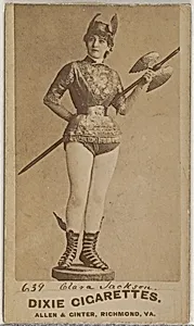 Card 639, Clara Jackson, from the Actors and Actresses series (N45, Type 7) for Dixie Cigarettes by Allen & Ginter
